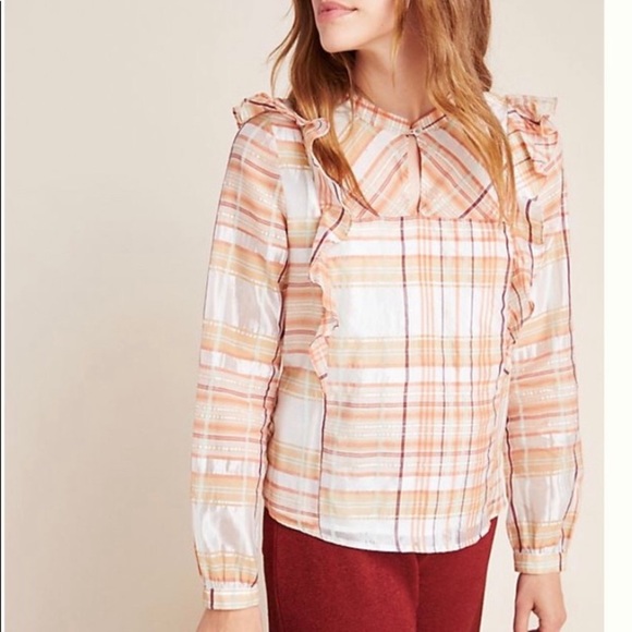 Anthropologie Current Air Polly Ruffled Blouse - Picture 2 of 11